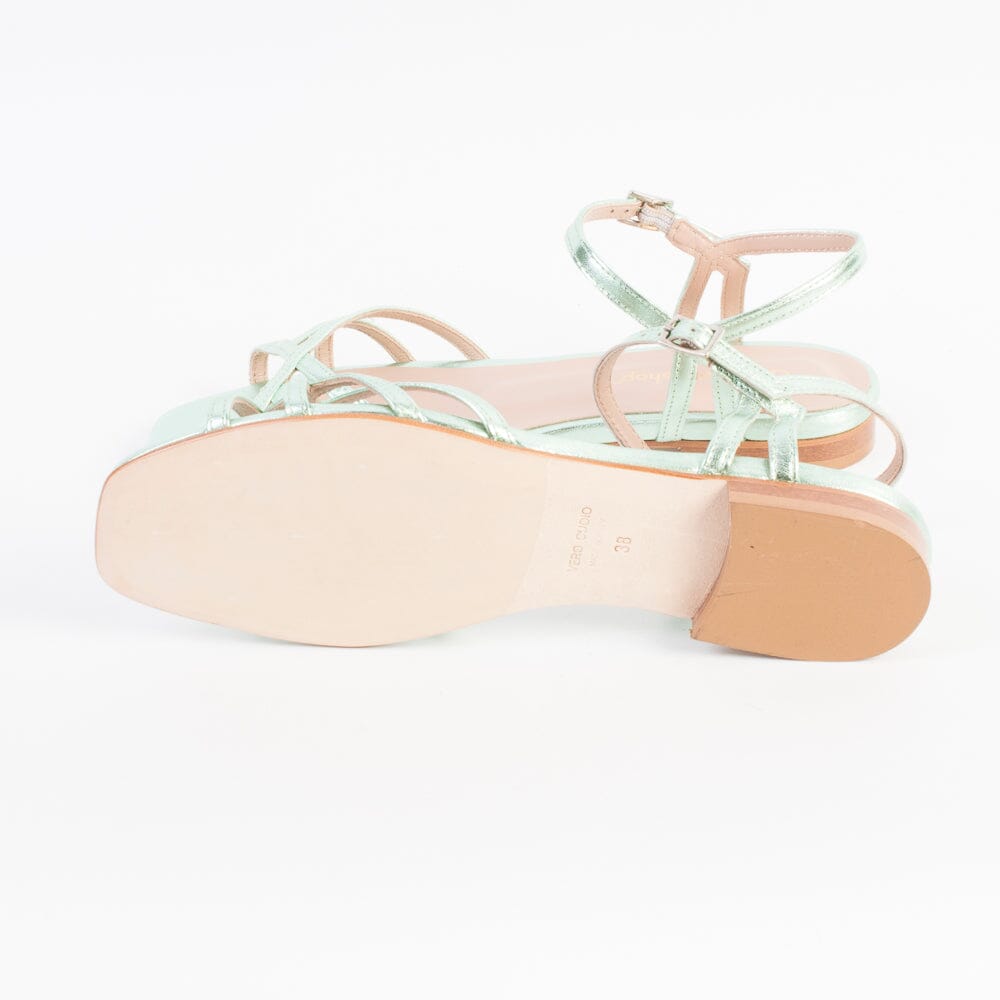 CappellettoShop - Sandali Bassi - Patty14- Verde Acqua Scarpe Donna CAPPELLETTO 1948