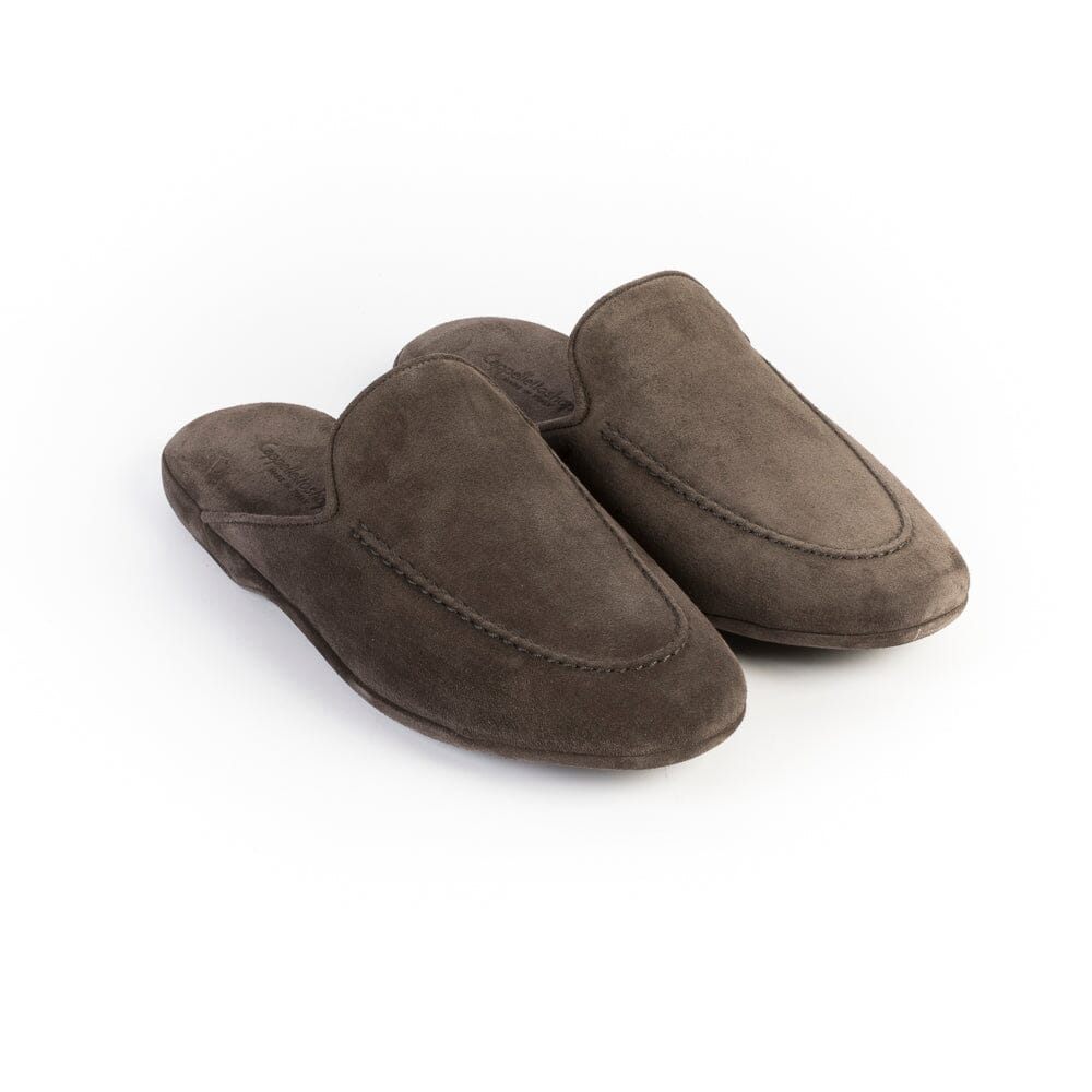 Cappellettoshop - Pantofola 215 - Camoscio Ebano Scarpe Uomo CAPPELLETTO 1948