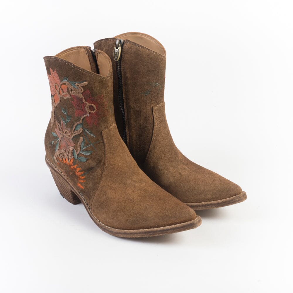 Bottes Texan Fauzian Jeunesse Noir Argent - Cuir Pleine Fleur - Taille 40 - Made In Italy