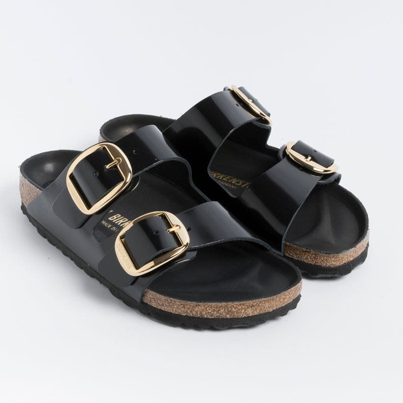 BIRKENSTOCK Flat sandals 1021476 Arizona Big Buckle Shiny Black