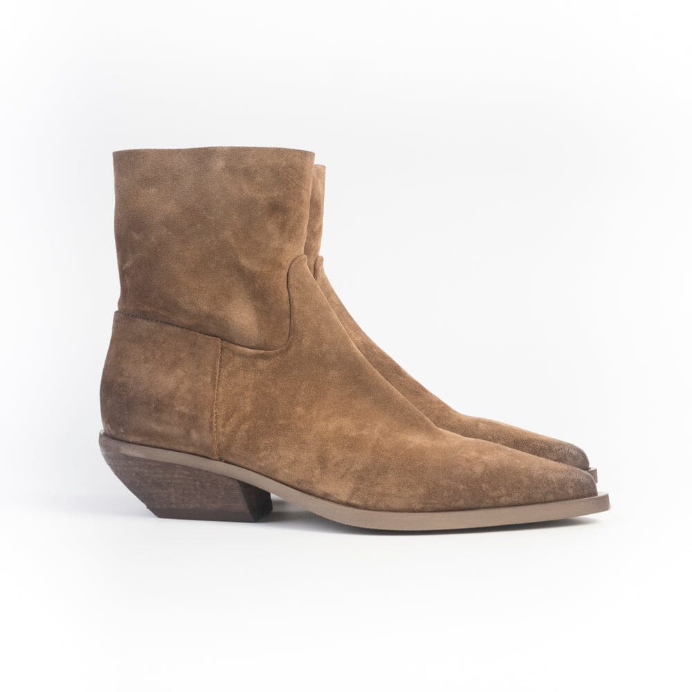 ELENA IACHI - Stivaletto Texano E4519 - Velour Camel Scarpe Donna Elena Iachi