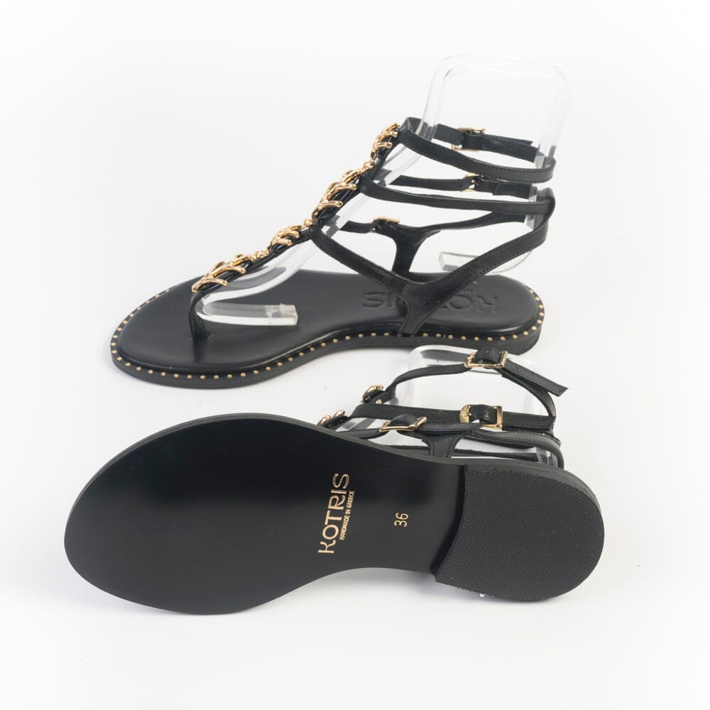 MAKIS KOTRIS - Sandali Bassi Infradito K-3017 - Nero Scarpe Donna MAKIS KOTRIS