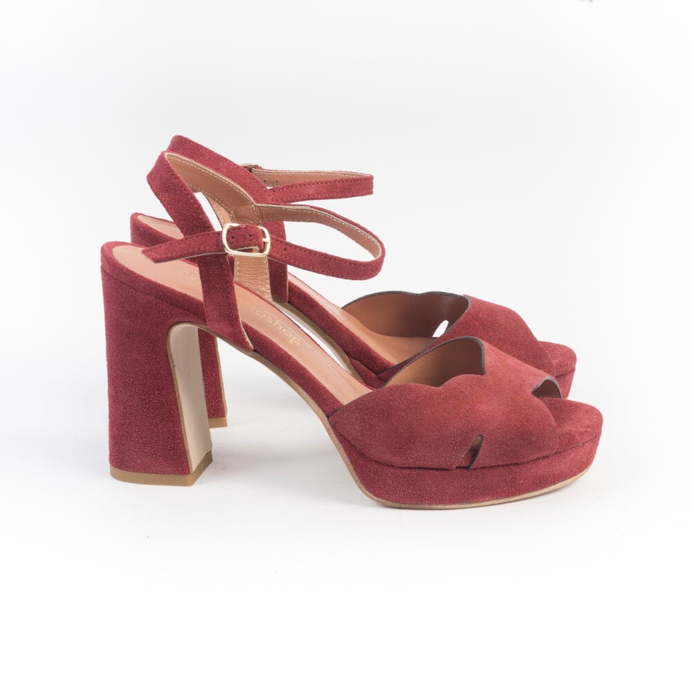 CappellettoShop - Sandali con Tacco - 6261K - camoscio porpora Scarpe Donna CappellettoShop