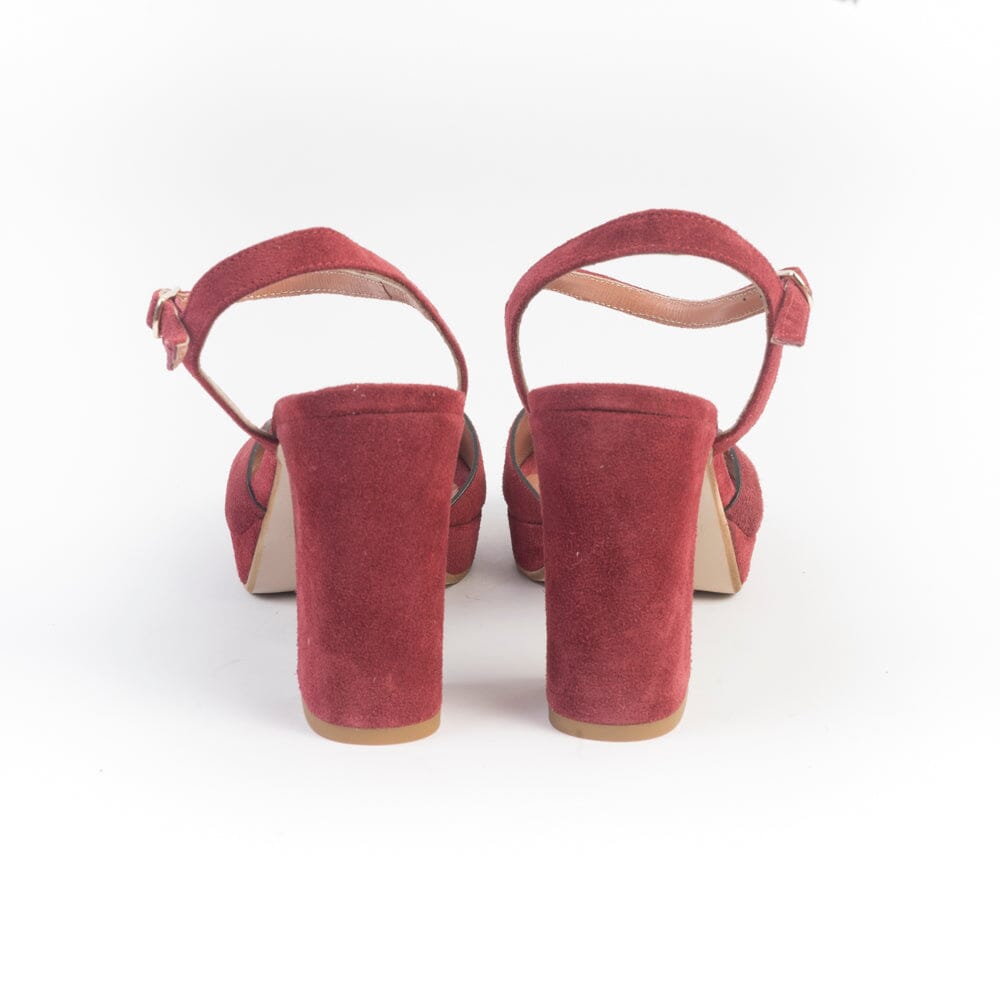 CappellettoShop - Sandali con Tacco - 6261K - camoscio porpora Scarpe Donna CappellettoShop