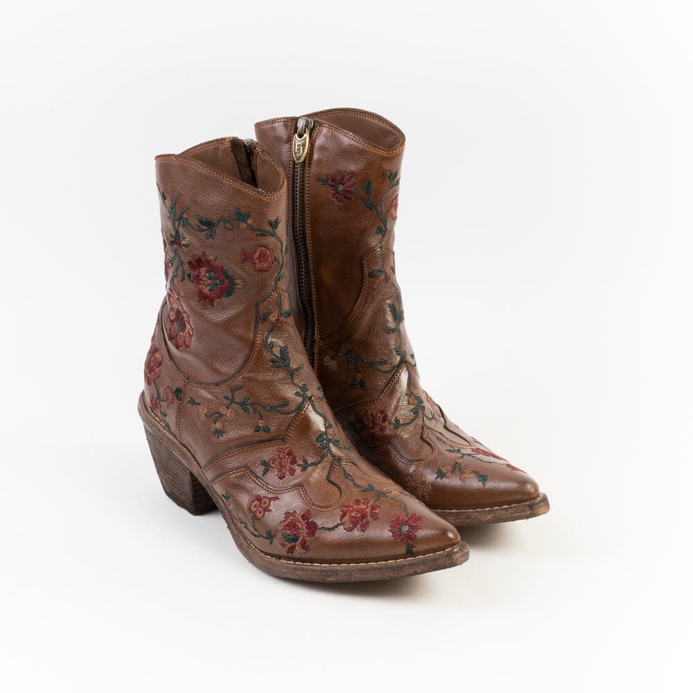 FAUZIAN JEUNESSE - Texano 3843 Ignis Super - Cocco Cuoio Fiori Scarpe Donna FAUZIAN JEUNESSE - Collezione Donna