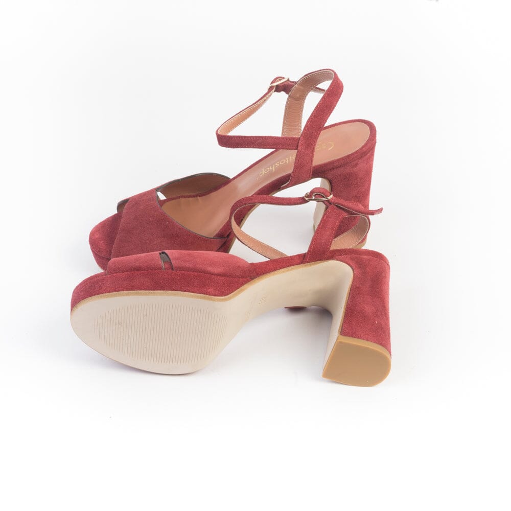 CappellettoShop - Sandali con Tacco - 6261K - camoscio porpora Scarpe Donna CappellettoShop