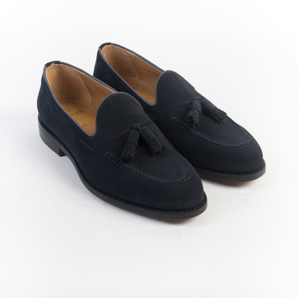 BERWICK 1707 - 8491 - Mocassino Nappine Fondo Cuoio - Camoscio Blu Marine Scarpe Uomo Berwick 1707