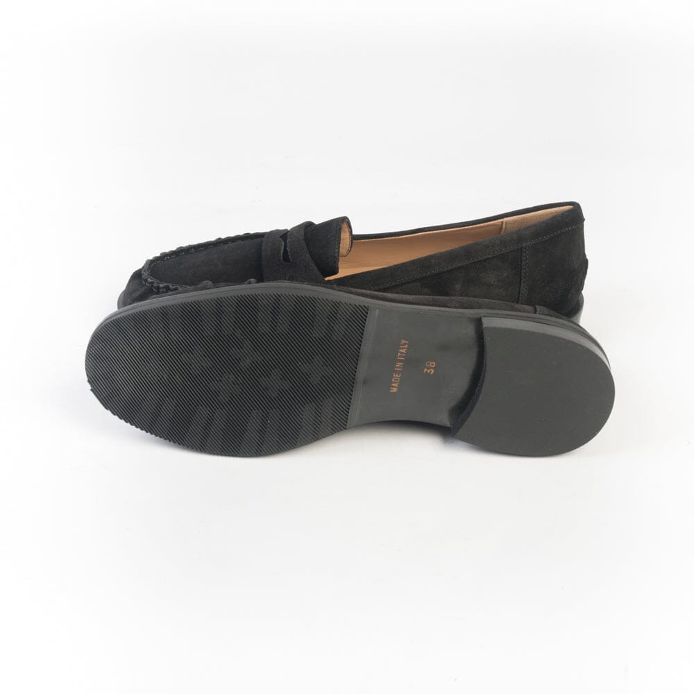 CAPPELLETTOSHOP - Mocassino - F7400 - Camoscio Nero Scarpe Donna CappellettoShop
