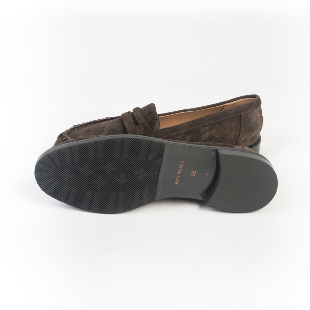 CAPPELLETTOSHOP - Mocassino - F7400 - Camoscio Ebano Scarpe Donna CappellettoShop