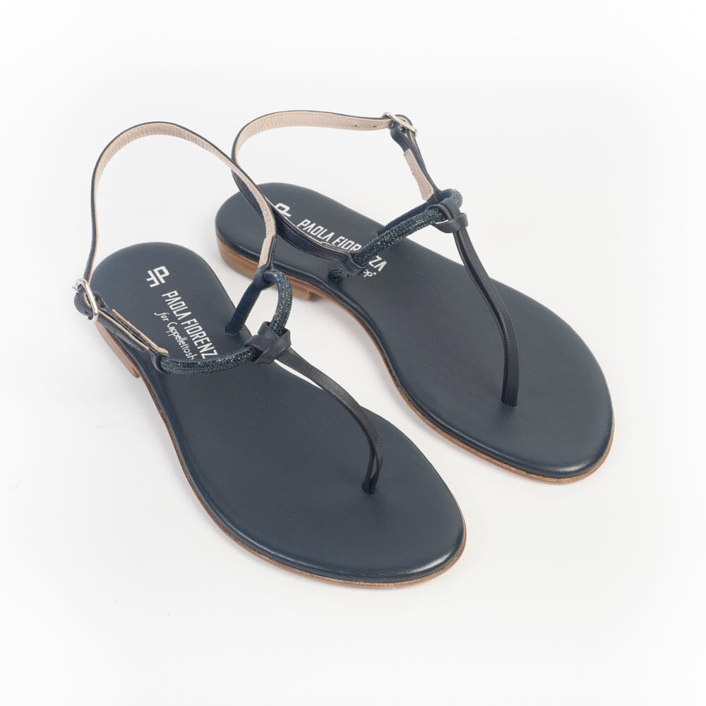 PAOLA FIORENZA - Sandali bassi - Infradito in microcristalli - FD05 - Blu Scarpe Donna PAOLA FIORENZA