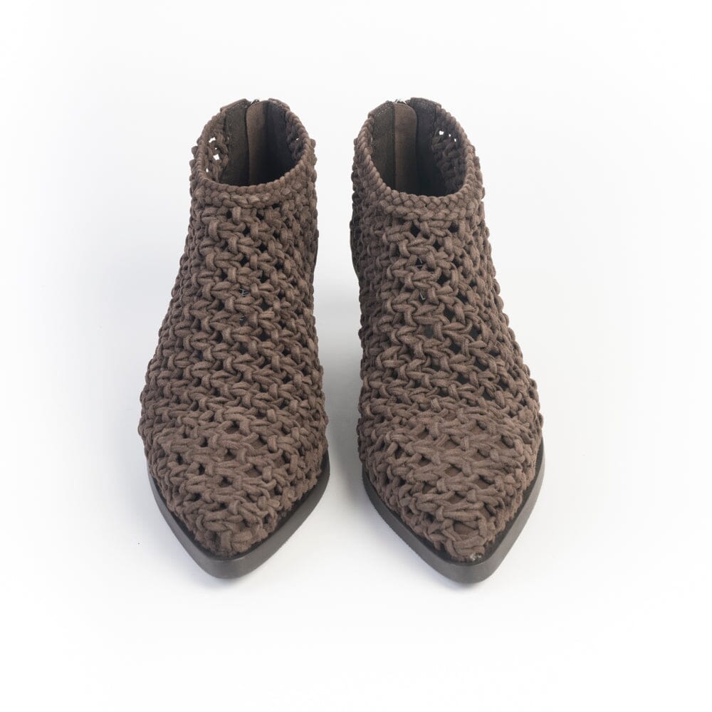 ELENA IACHI - Stivaletto Texano E4238C - Shila Moro Intrecciato Scarpe Donna Elena Iachi