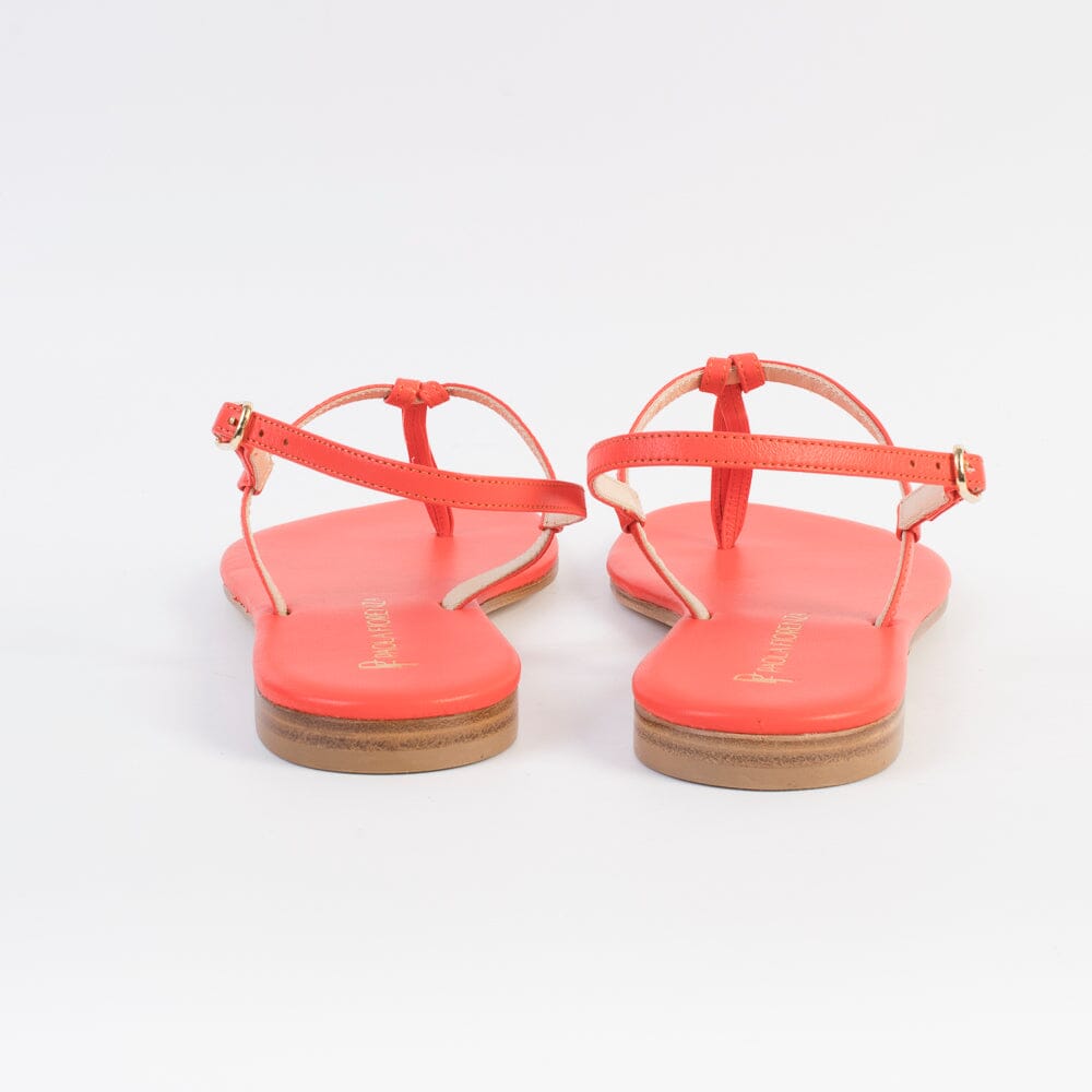 PAOLA FIORENZA - Sandali Bassi Infradito - Nodino - Corallo Scarpe Donna PAOLA FIORENZA
