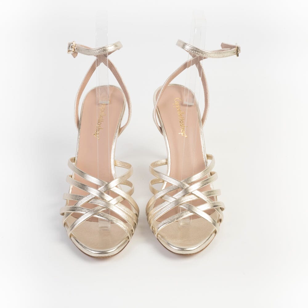 CappellettoShop - Sandali con Tacco - Alicia9 - Platino Scarpe Donna CappellettoShop