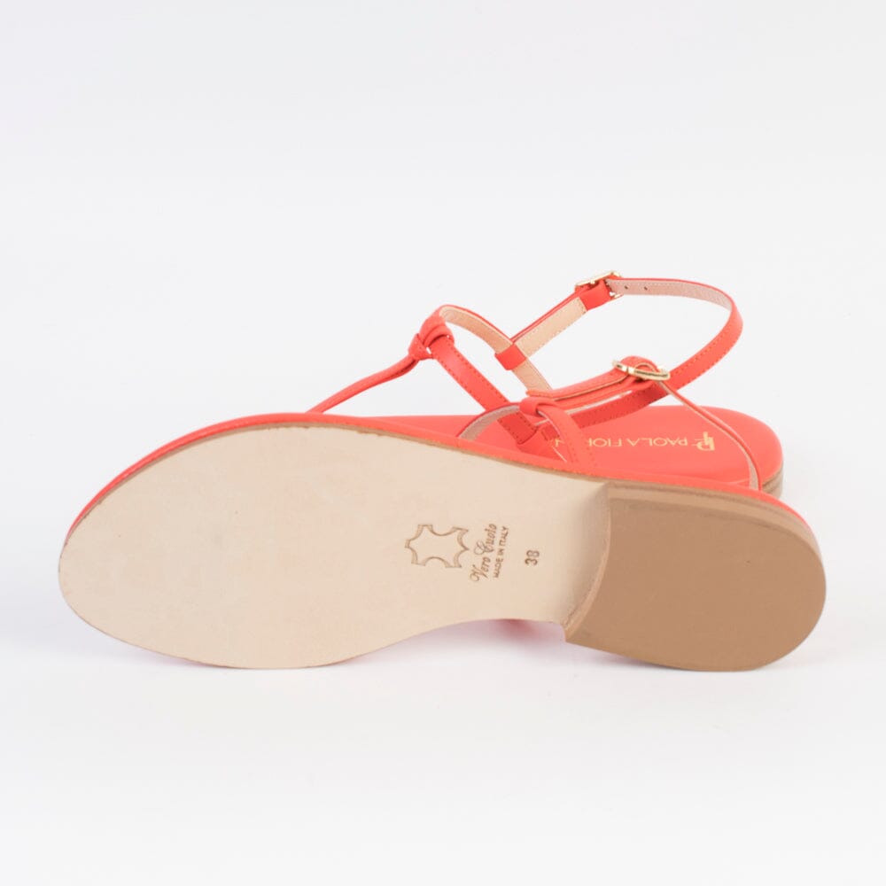 PAOLA FIORENZA - Sandali Bassi Infradito - Nodino - Corallo Scarpe Donna PAOLA FIORENZA