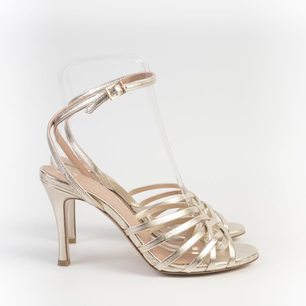 CappellettoShop - Sandali con Tacco - Alicia9 - Platino Scarpe Donna CappellettoShop