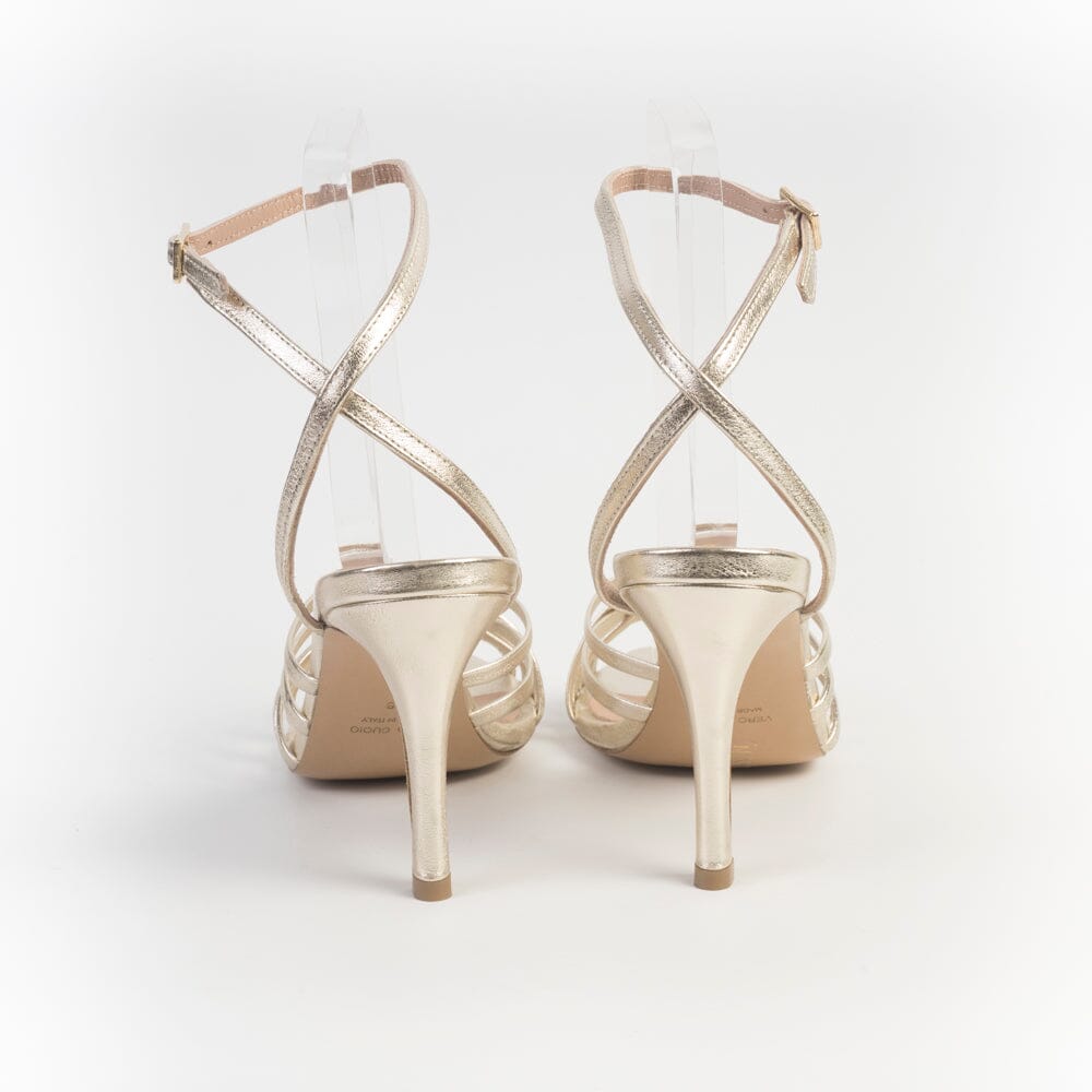 CappellettoShop - Sandali con Tacco - Alicia9 - Platino Scarpe Donna CappellettoShop