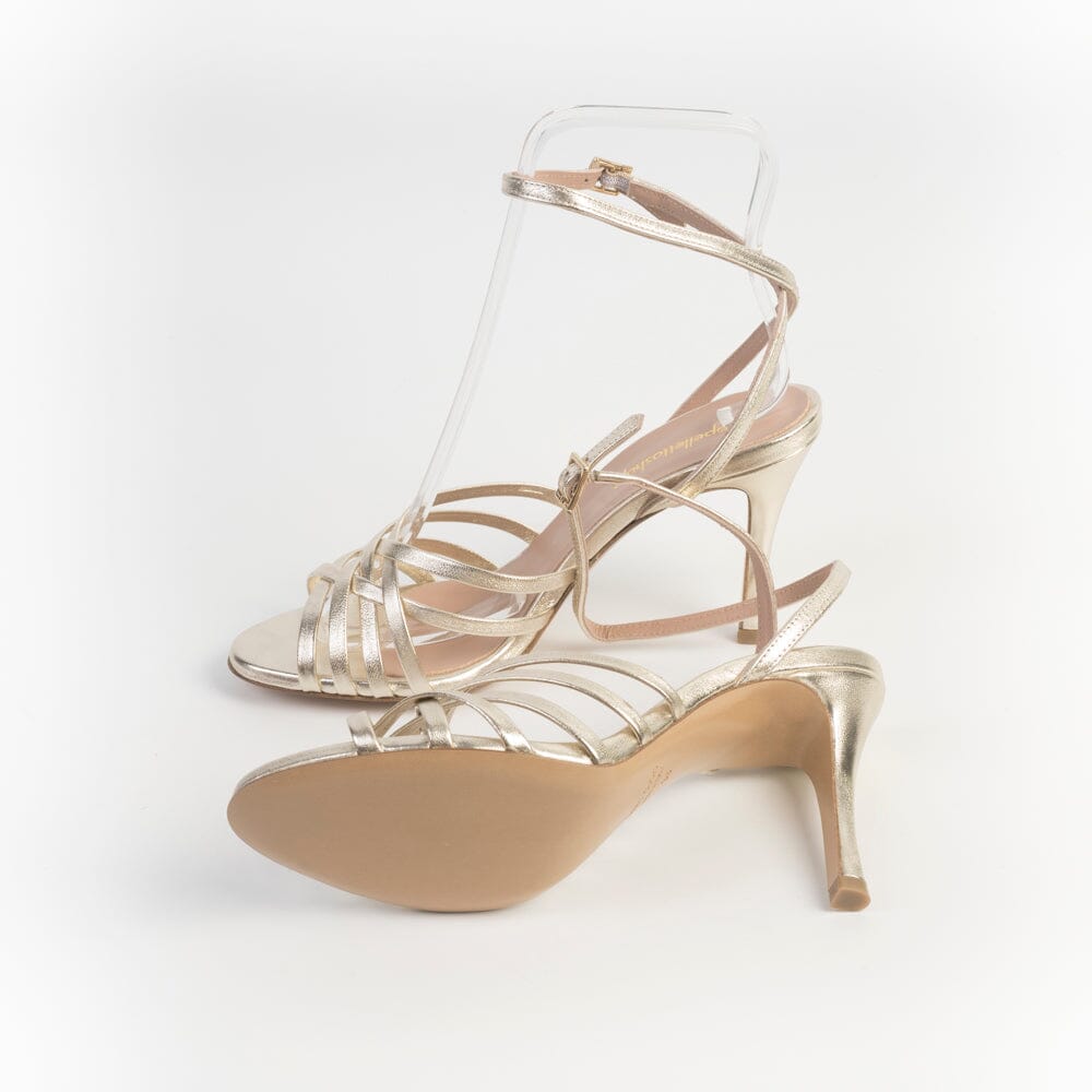 CappellettoShop - Sandali con Tacco - Alicia9 - Platino Scarpe Donna CappellettoShop