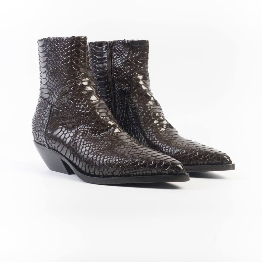 ELENA IACHI - Stivaletto Texano E4519-T - Indiana Moro Scarpe Donna Elena Iachi
