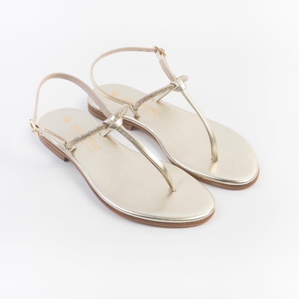 PAOLA FIORENZA - Sandali bassi infradito in microcristalli - FD05 - Oro Scarpe Donna PAOLA FIORENZA