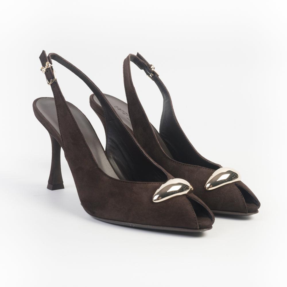 SERGIO LEVANTESI - Sling Back - OLIMPIA6 - Camoscio Fondente