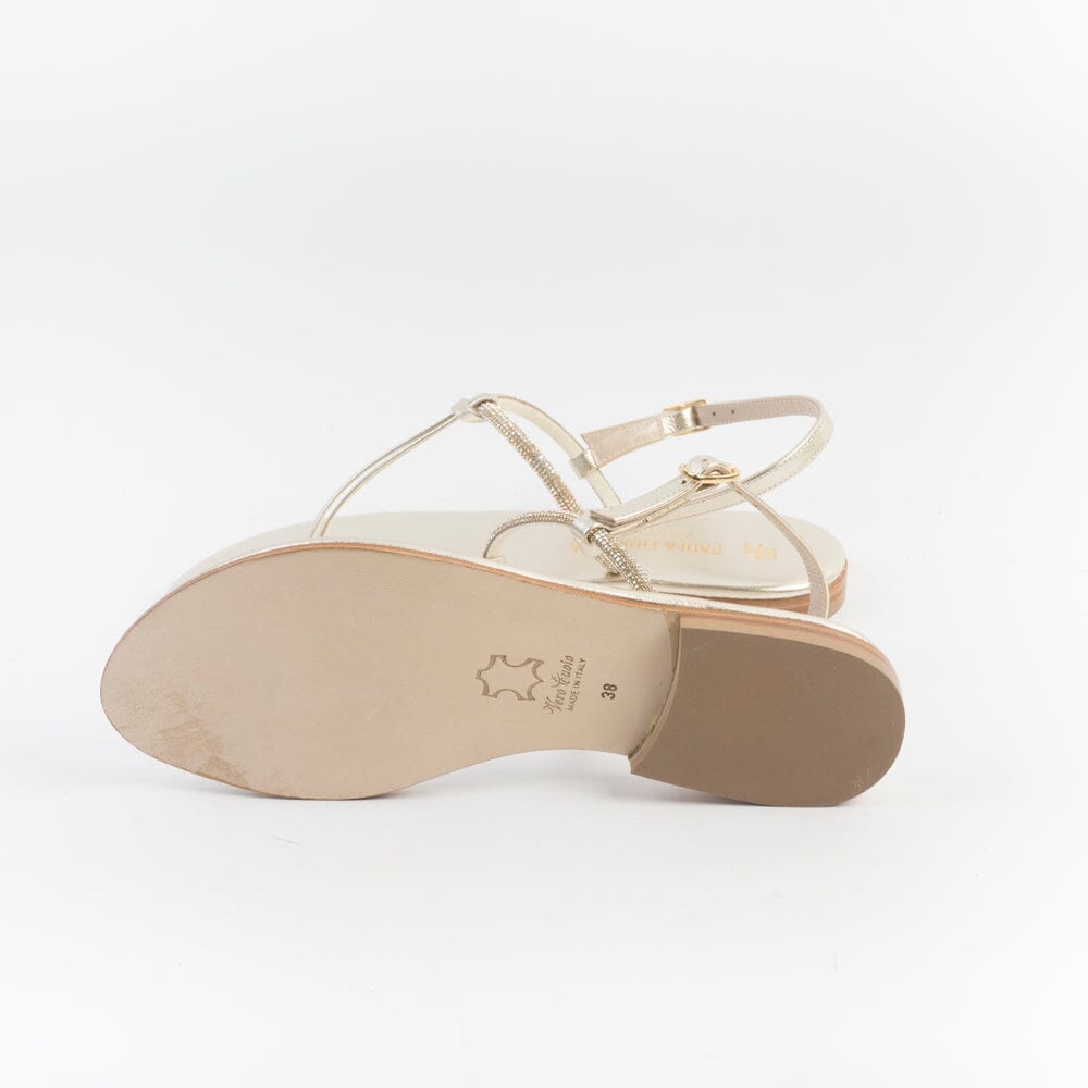 PAOLA FIORENZA - Sandali bassi infradito in microcristalli - FD05 - Oro Scarpe Donna PAOLA FIORENZA