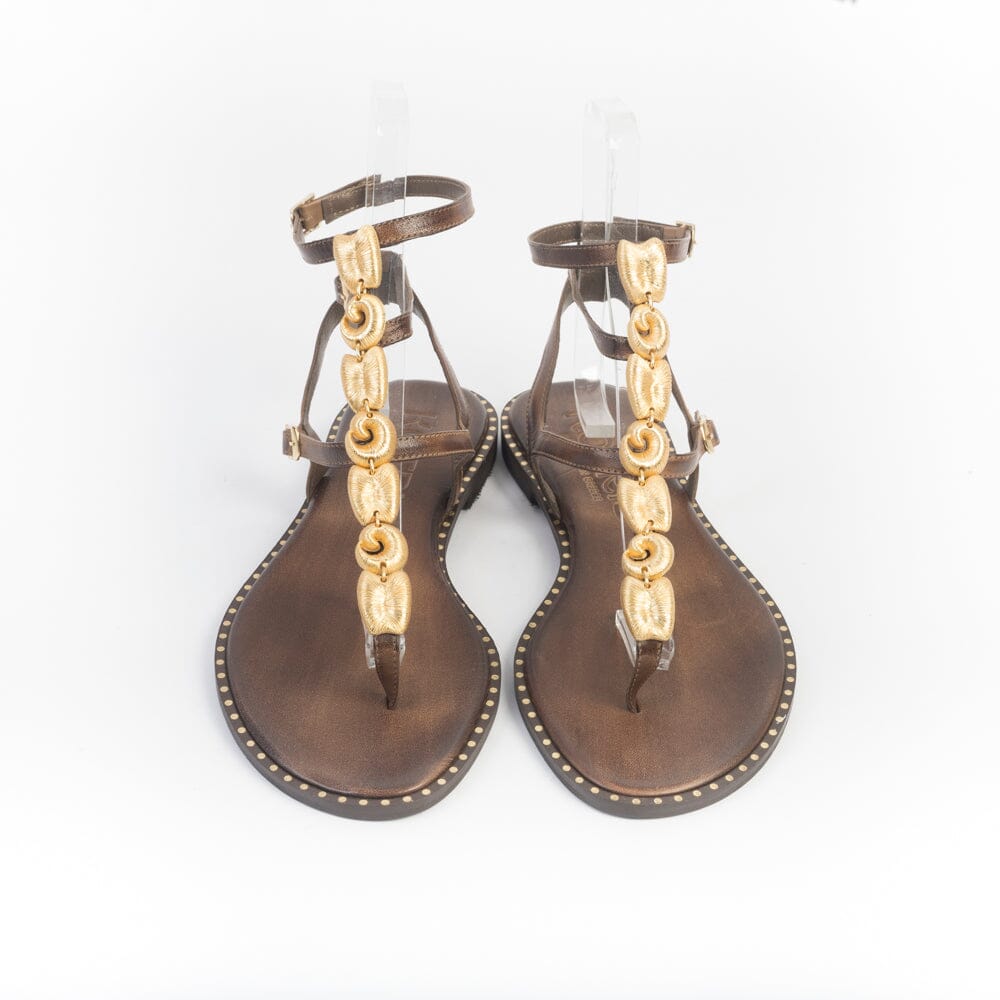 MAKIS KOTRIS - Sandali Bassi Infradito 740 - Chocolate Scarpe Donna MAKIS KOTRIS
