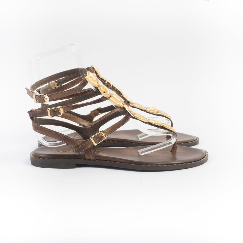 MAKIS KOTRIS - Sandali Bassi Infradito 740 - Chocolate Scarpe Donna MAKIS KOTRIS