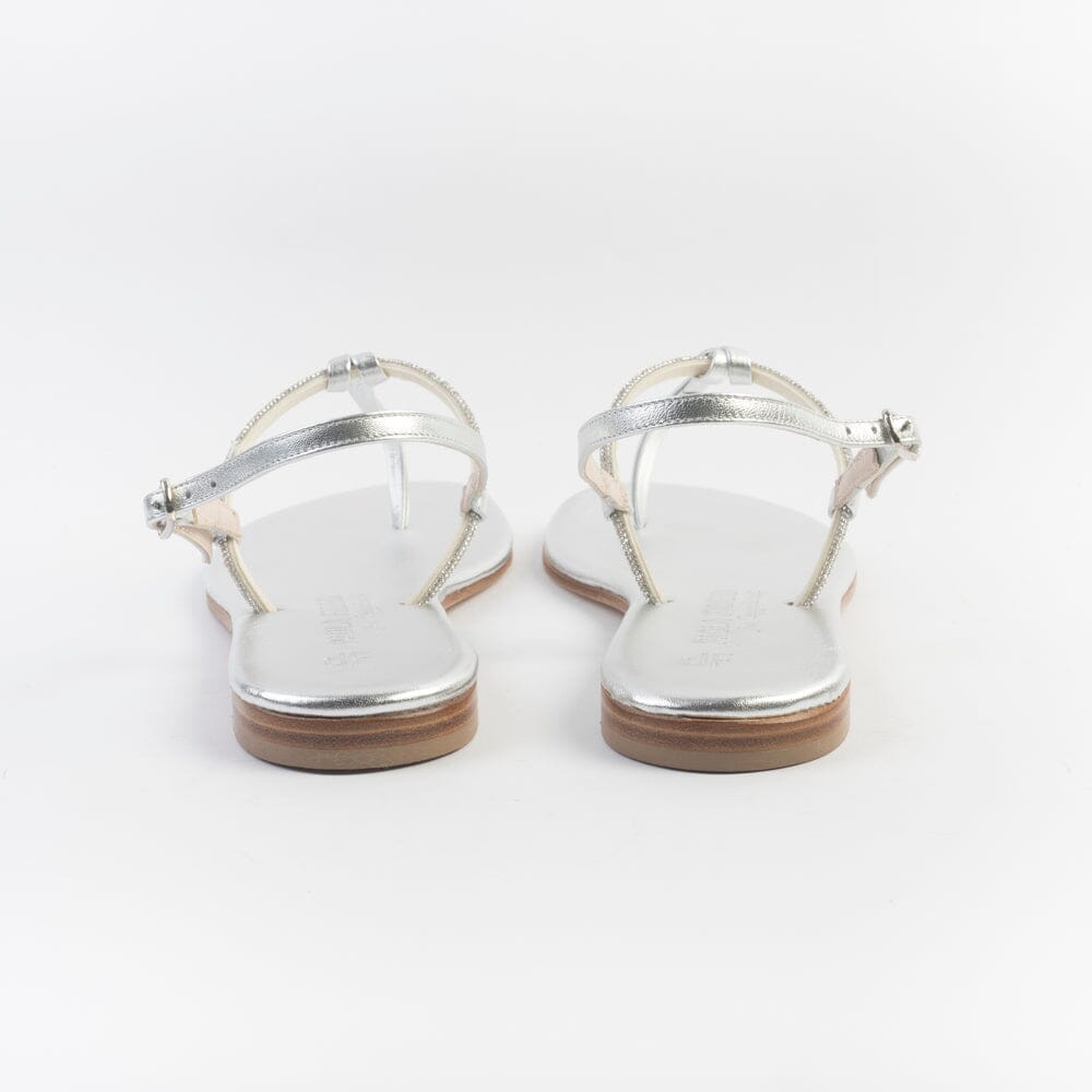 PAOLA FIORENZA - Sandali bassi infradito in microcristalli - FD05 - Argento Scarpe Donna PAOLA FIORENZA