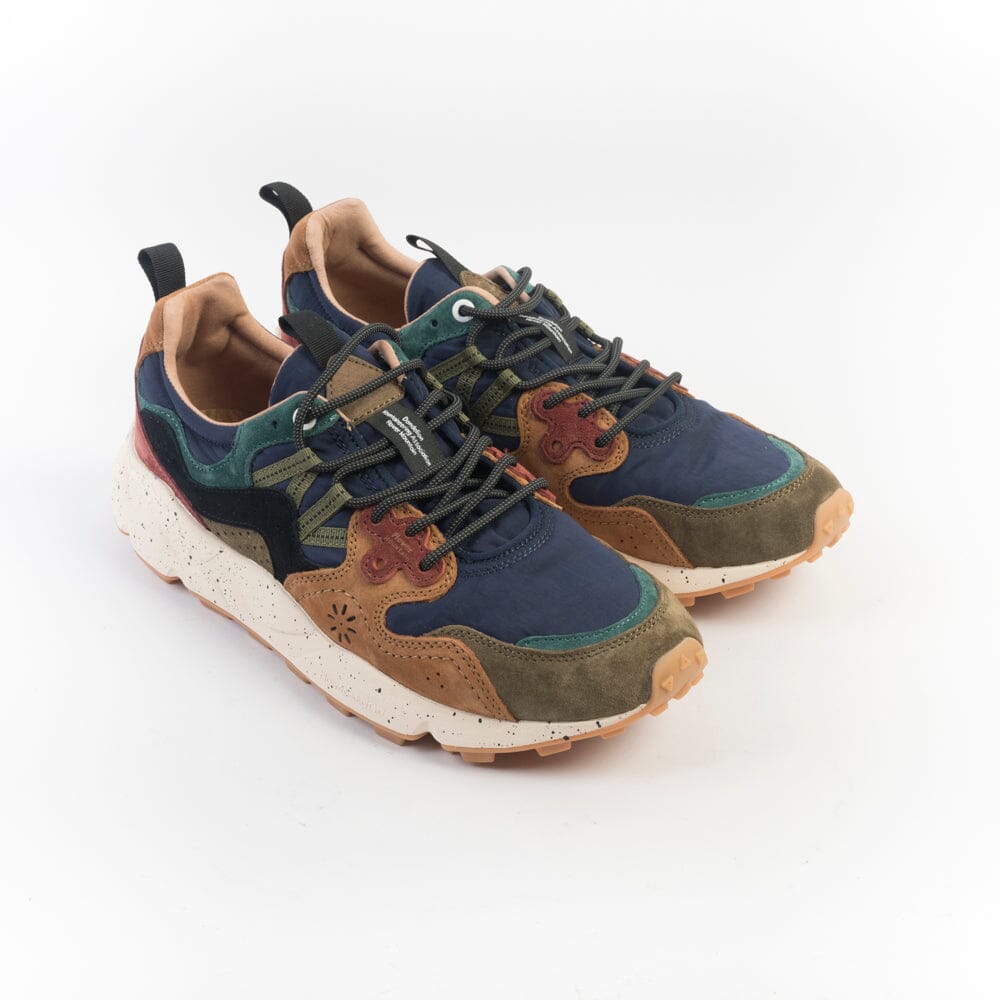 FLOWER MOUNTAIN - Sneakers Yamano 3 - 3B32 - Deep mud light brown navy blu cuoio Scarpe Uomo FLOWER MOUNTAIN