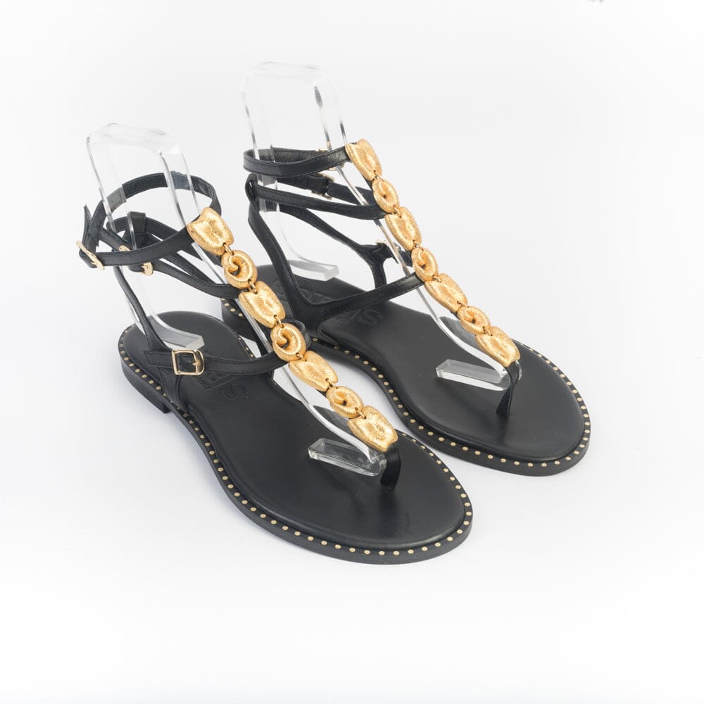 MAKIS KOTRIS - Sandali Bassi Infradito 740 - Nero Scarpe Donna MAKIS KOTRIS