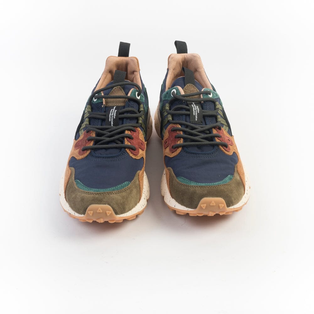 FLOWER MOUNTAIN - Sneakers Yamano 3 - 3B32 - Deep mud light brown navy blu cuoio Scarpe Uomo FLOWER MOUNTAIN