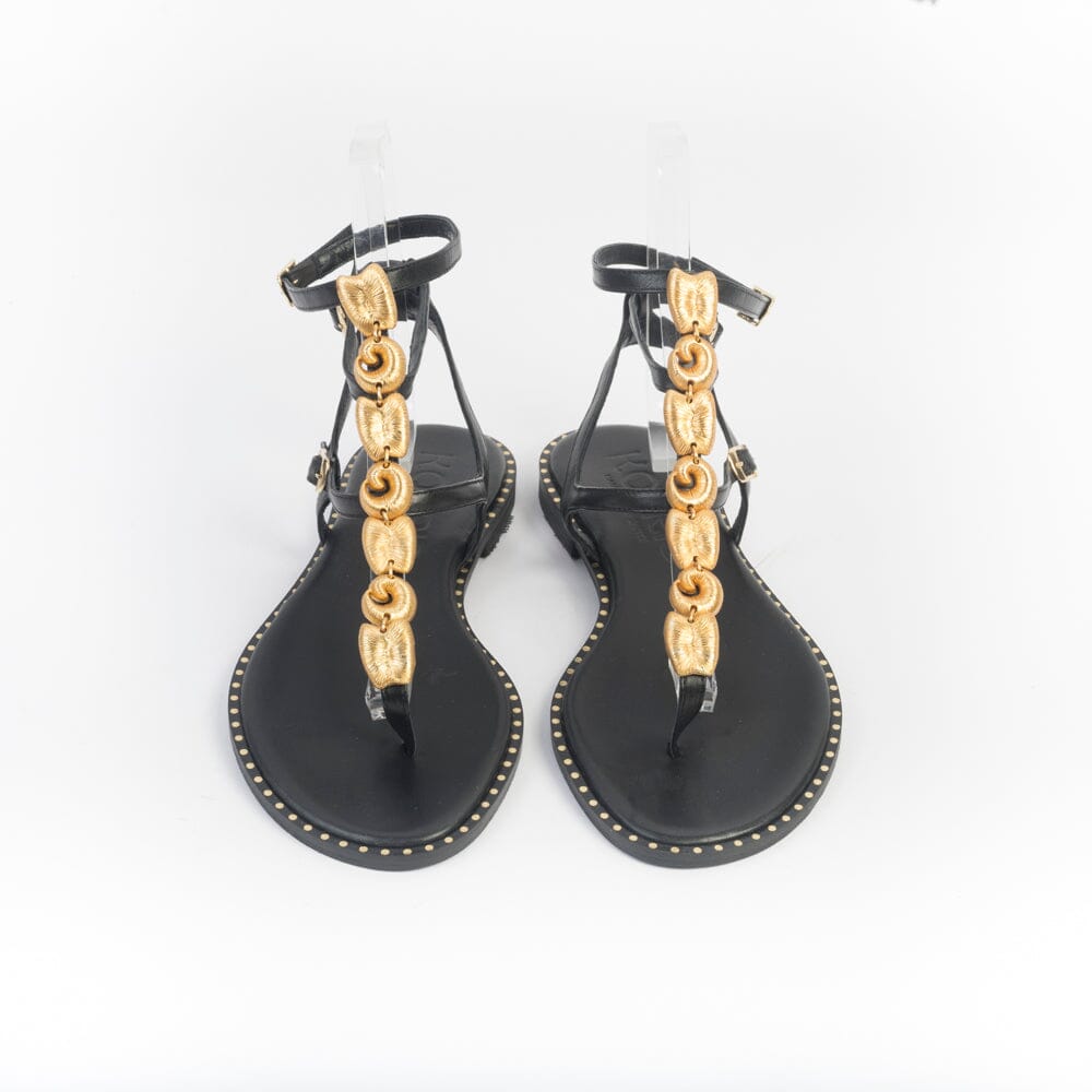 MAKIS KOTRIS - Sandali Bassi Infradito 740 - Nero Scarpe Donna MAKIS KOTRIS
