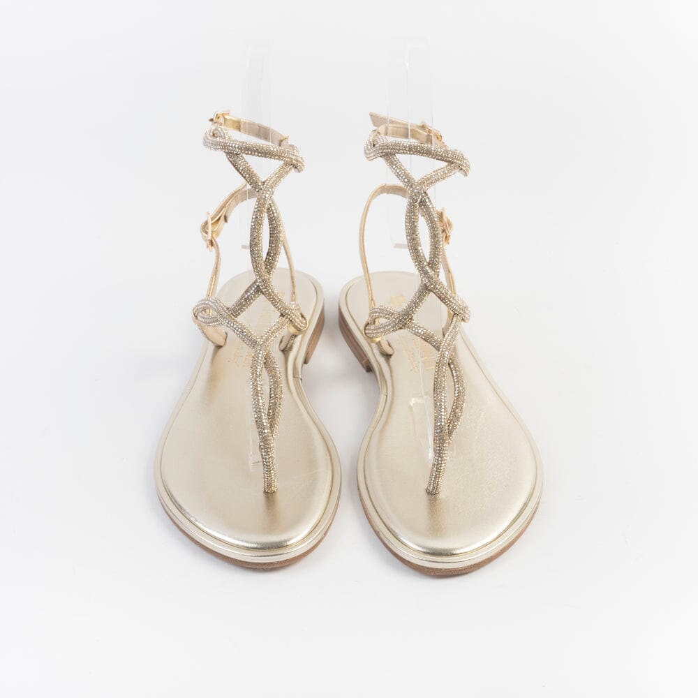 PAOLA FIORENZA - Sandali bassi infradito - SS2462 - Cristalli Platino Scarpe Donna PAOLA FIORENZA