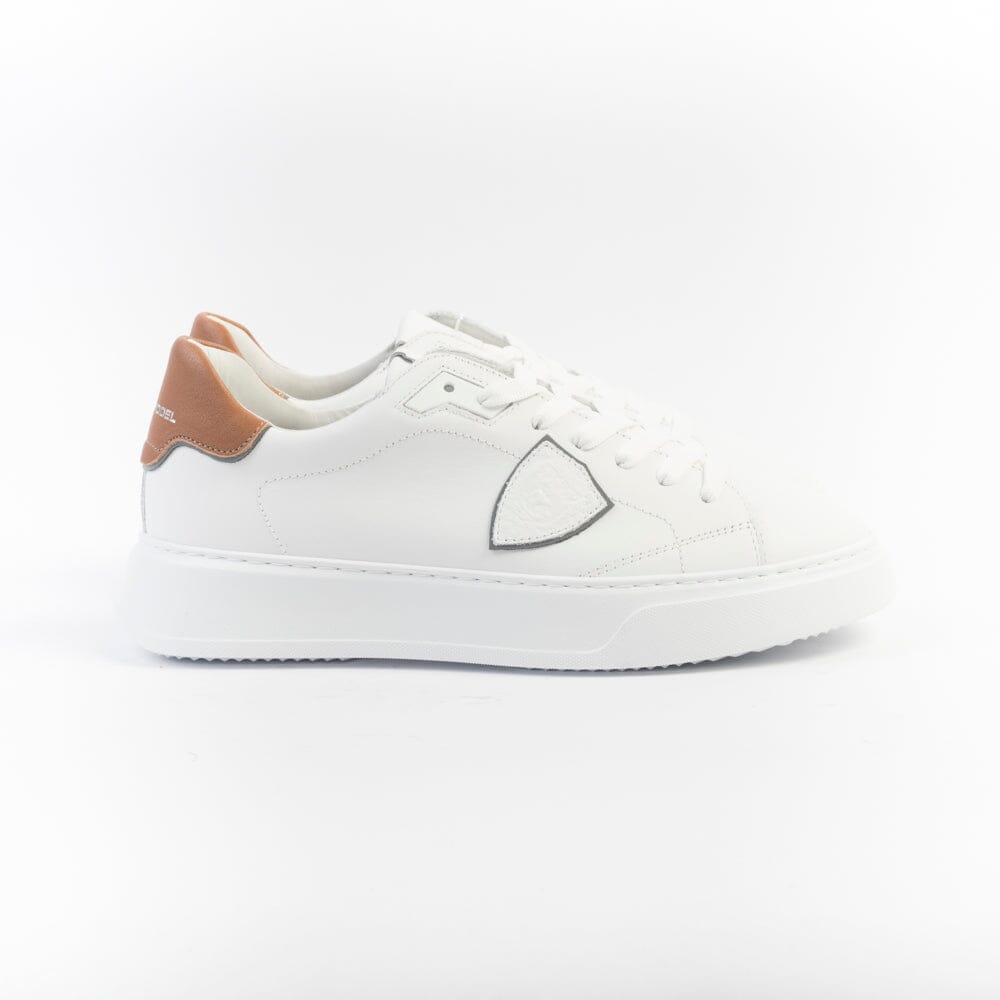PHILIPPE MODEL -Sneakers Temple - BTLU VW03 - Bianco Cognac Scarpe Uomo Philippe Model Paris