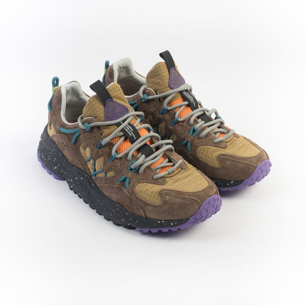 FLOWER MOUNTAIN - Sneakers - Yamabushi - 0B01 - Antracite cammello e marrone Scarpe Uomo FLOWER MOUNTAIN
