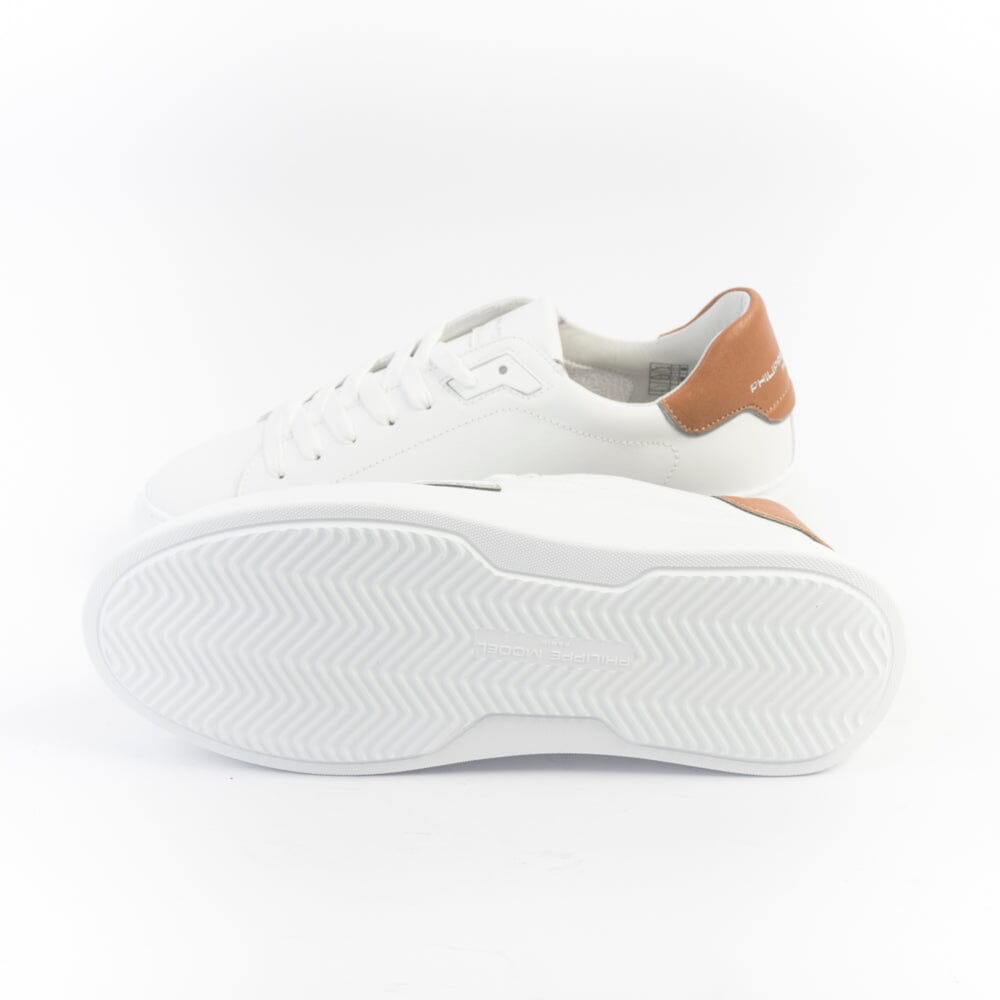 PHILIPPE MODEL -Sneakers Temple - BTLU VW03 - Bianco Cognac Scarpe Uomo Philippe Model Paris
