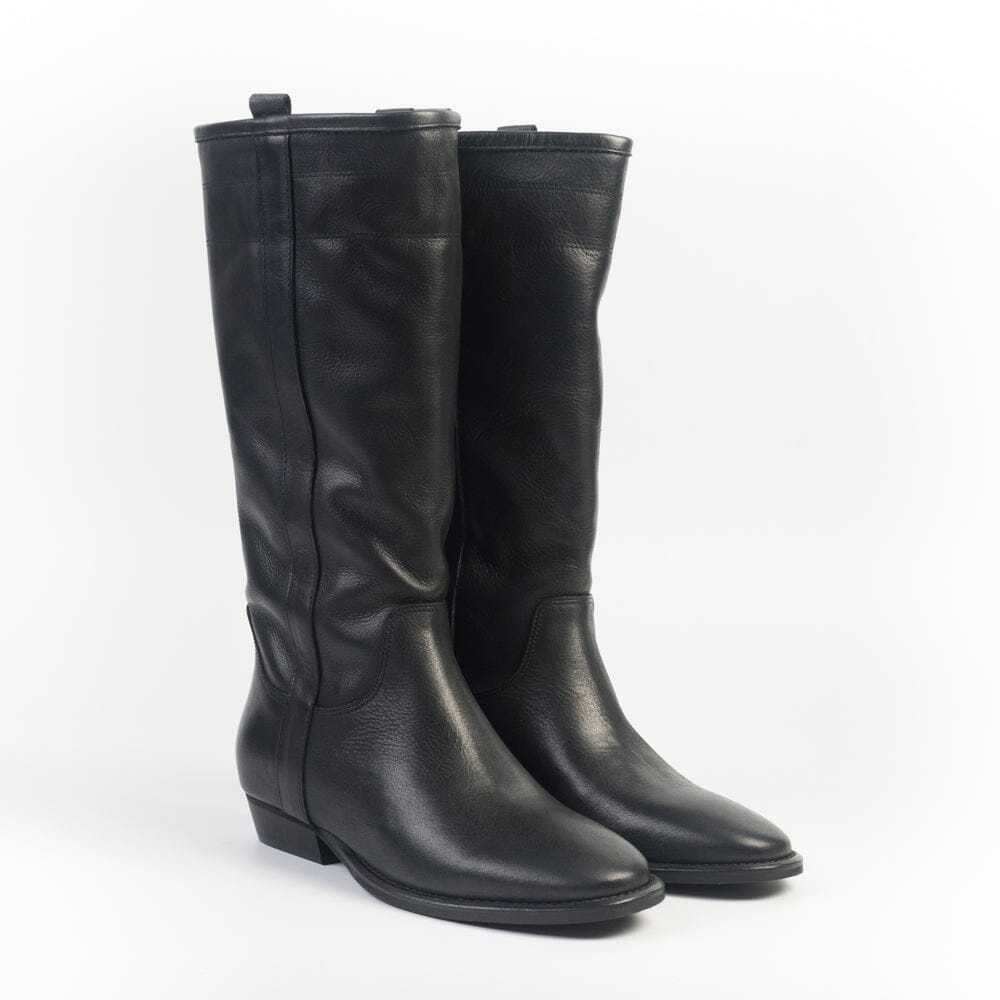 CAPPELLETTOSHOP - GM - Stivali Camperos - Gabon - Pelle Nero Scarpe Donna CAPPELLETTO 1948