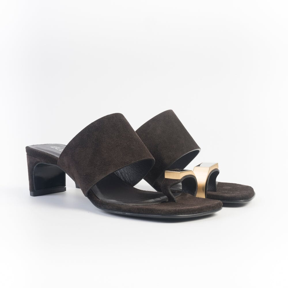 ELENA IACHI - Sandali con tacco E4722 - Velour Ebano Scarpe Donna Elena Iachi
