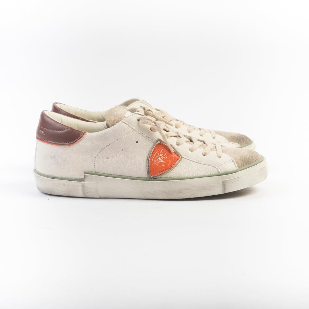 PHILIPPE MODEL - Sneakers PRLU VVB3 - Bianco Arancione Scarpe Uomo Philippe Model Paris