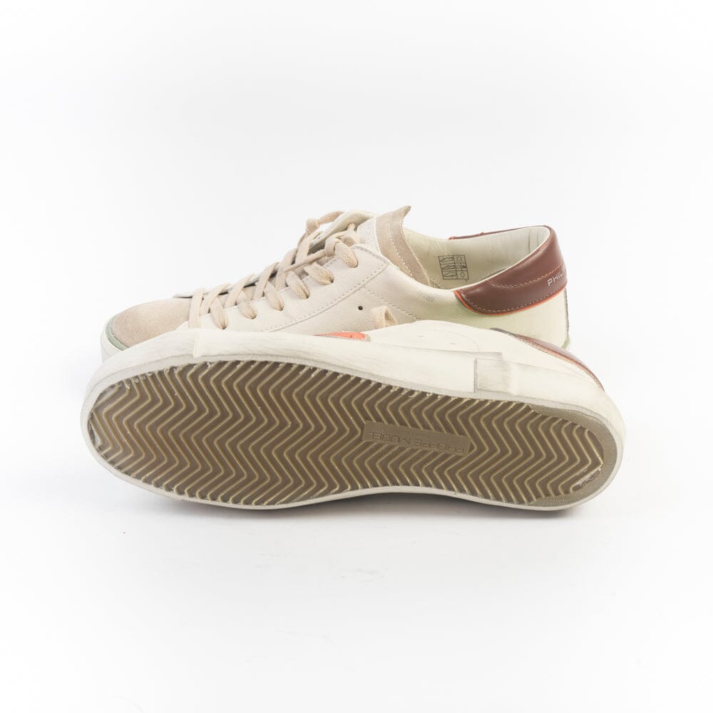 PHILIPPE MODEL - Sneakers PRLU VVB3 - Bianco Arancione Scarpe Uomo Philippe Model Paris