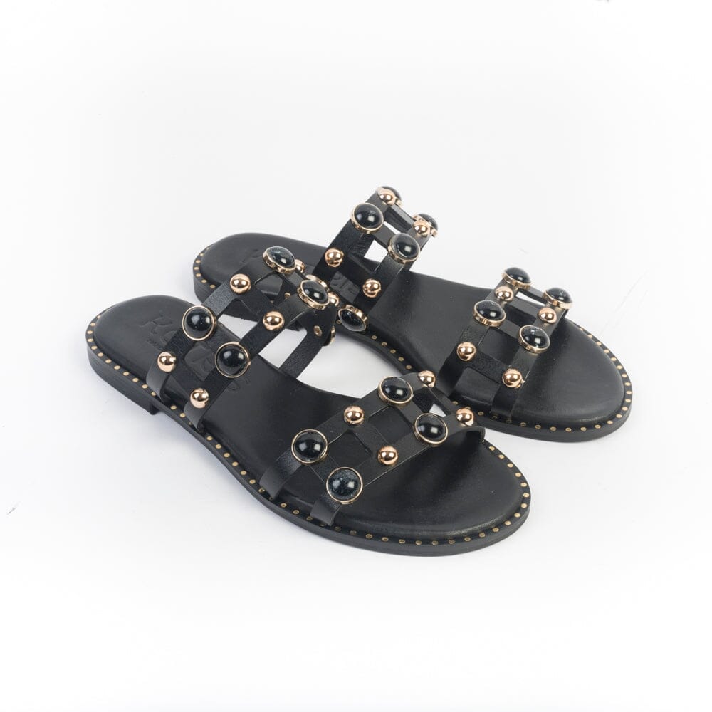 MAKIS KOTRIS - Mules - Sandali Bassi 645 - Nero Scarpe Donna MAKIS KOTRIS