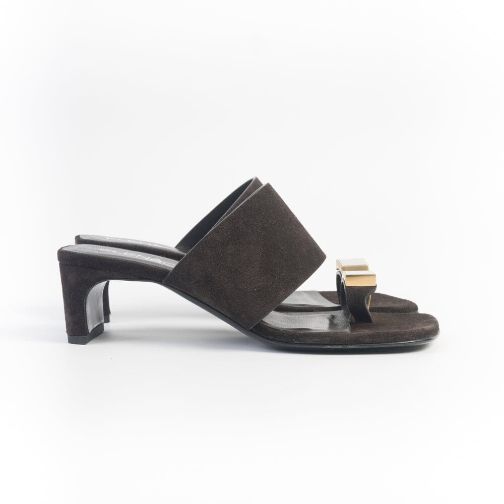 ELENA IACHI - Sandali con tacco E4722 - Velour Ebano Scarpe Donna Elena Iachi
