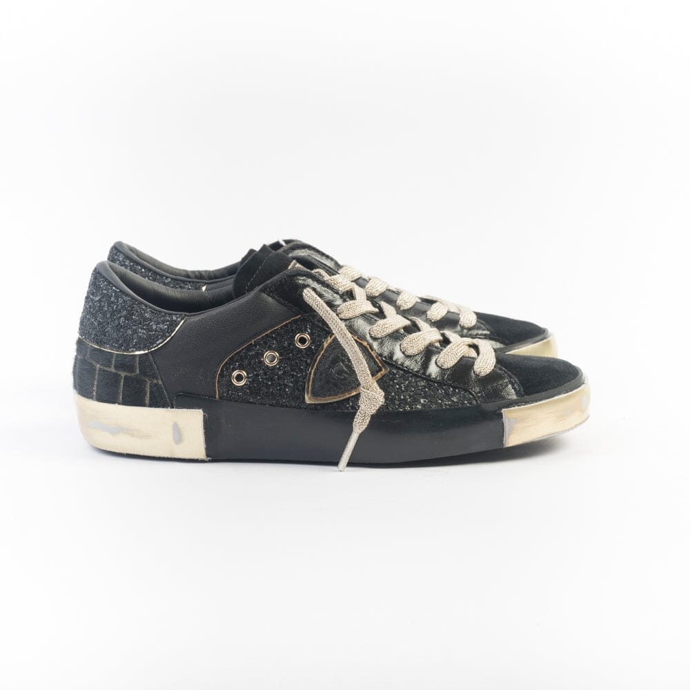 PHILIPPE MODEL - Sneakers - PRLD GMP1 - Glitter Nero Scarpe Donna Philippe Model Paris