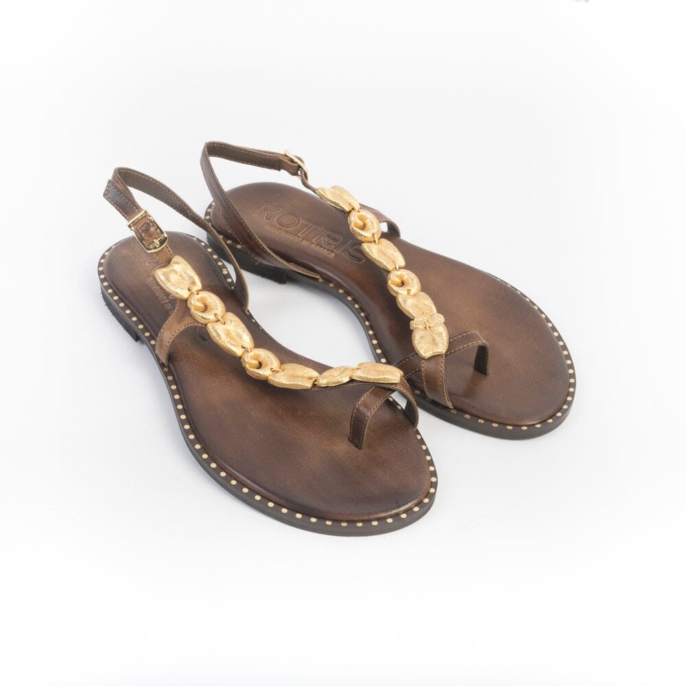 MAKIS KOTRIS - Sandali Bassi infradito 840 - Chocolate Scarpe Donna MAKIS KOTRIS
