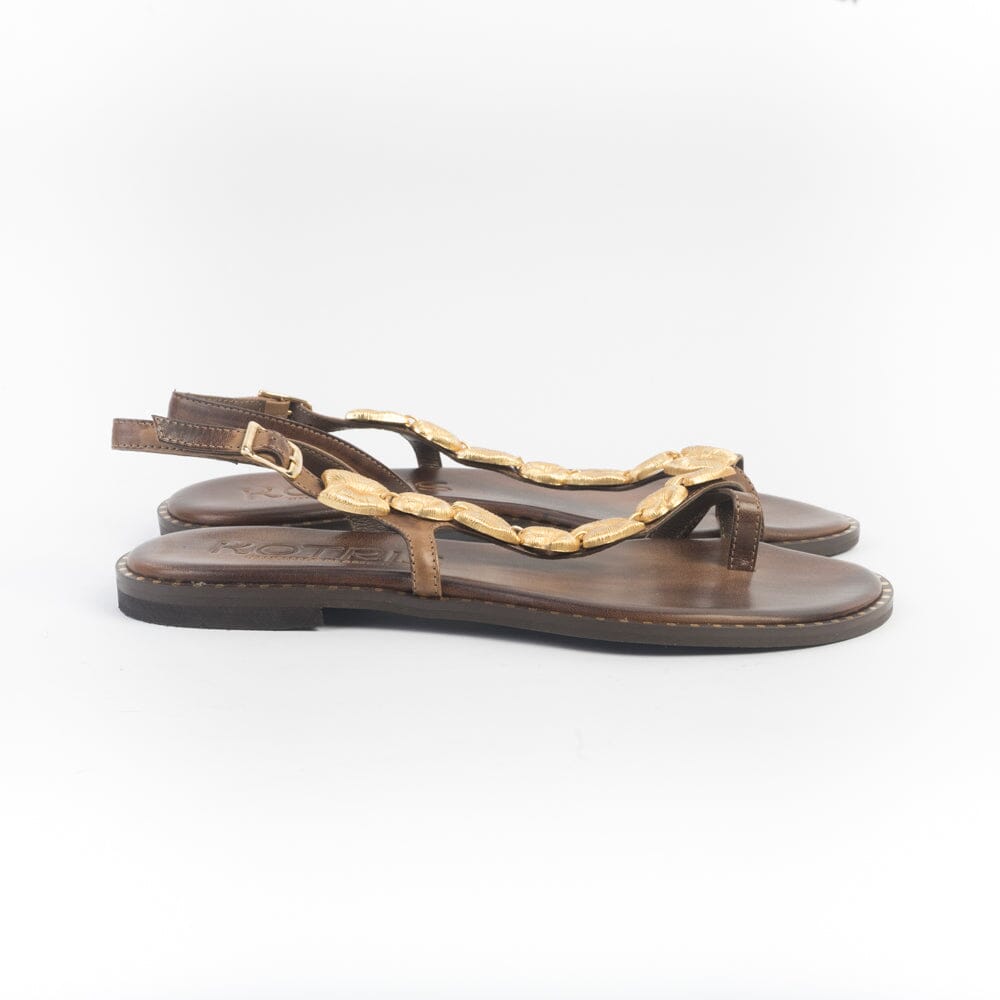 MAKIS KOTRIS - Sandali Bassi infradito 840 - Chocolate Scarpe Donna MAKIS KOTRIS