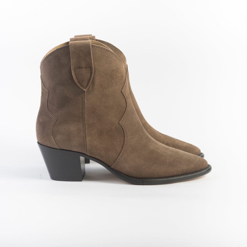 ANNA F - Stivaletto Texano - 9931 - Velour Visone Scarpe Donna Anna F.