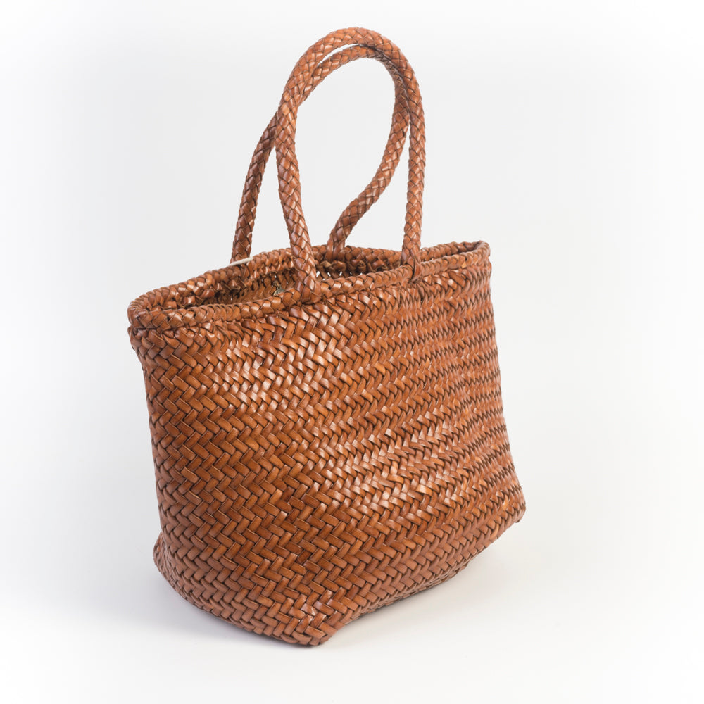 DRAGON DIFFUSION - Borsa intrecciata - GRACE - 8813 - Tan Cuoio