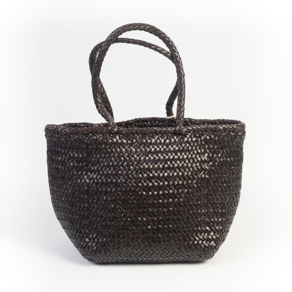 DRAGON DIFFUSION - Borsa intrecciata - GRACE - 8813 - Dark Brown