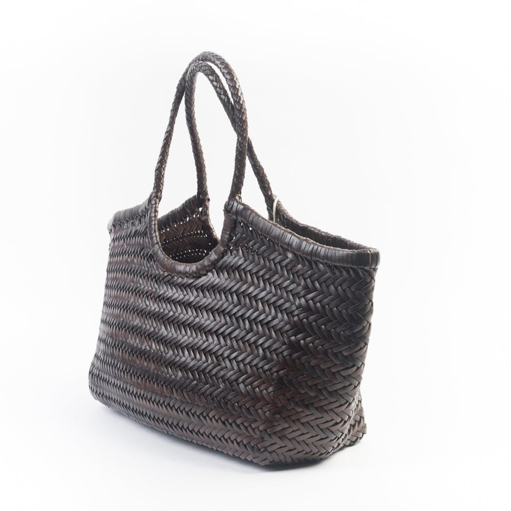 DRAGON DIFFUSION - Borsa intrecciata Nantucket 8822 - Dark Brown DRAGON