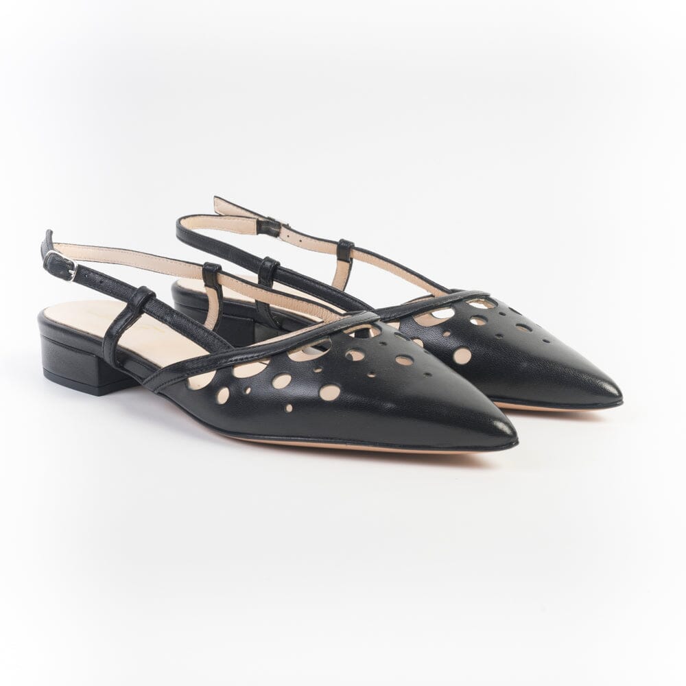 ANNA F. - Sling Back - 1948 - Nappa Nera Scarpe Donna Anna F.